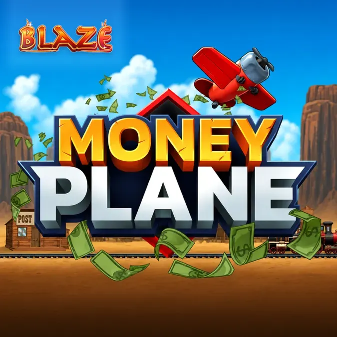Interface de jogo do Money Plane com elementos visuais de aviação e temática de trem.